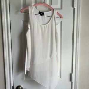 Off white polyester blend top.